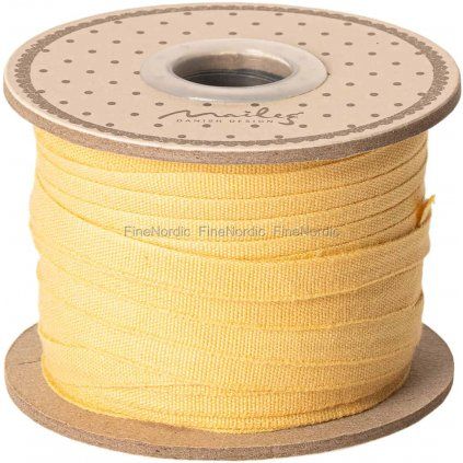 maileg ribbon on wooden roll yellow 25 m