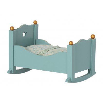9045 maileg drevena kolebka blue