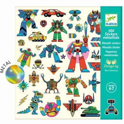 DJECO Samolepky Metalické - Roboti