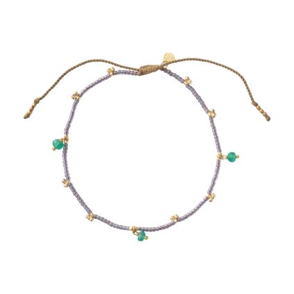 A BEAUTIFUL STORY Kotníkový náramek - Spice aventurine gold