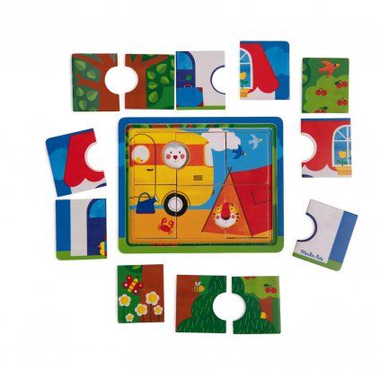 MOULIN ROTY Třívrstvé puzzle Les Popipop
