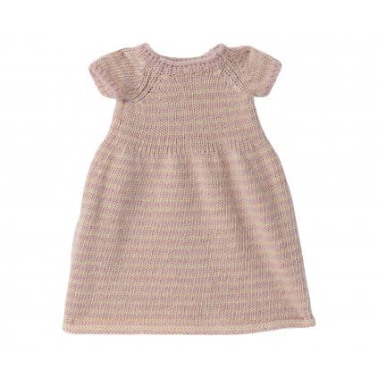 MAILEG Růžové pletené šaty pro králíčka - size 4