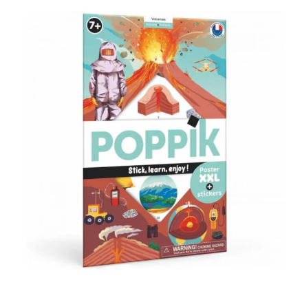 POPPIK Vzdělávací samolepkový plakát - Sopky