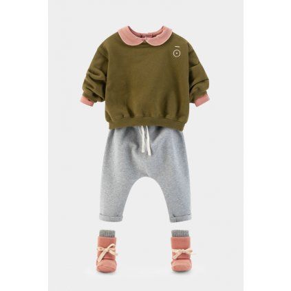 GRAY LABEL Tepláčky pro miminko GOTS -Grey Melange