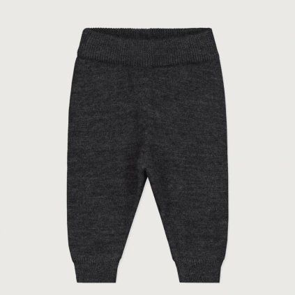 GRAY LABEL Pletené kalhoty pro miminka RWS - Nearly Black Melange