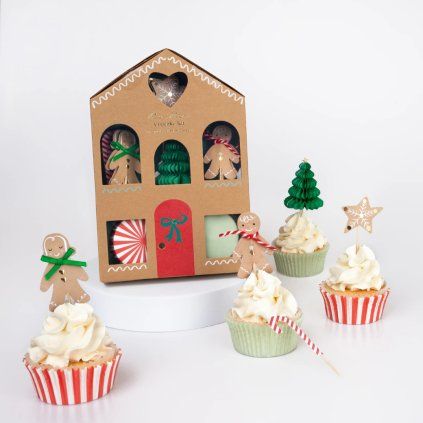 MERI MERI Vánoční ozdoby na muffiny - Gingerbread