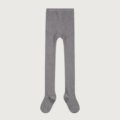 GRAY LABEL Žebrované punčocháče GOTS - Grey Melange