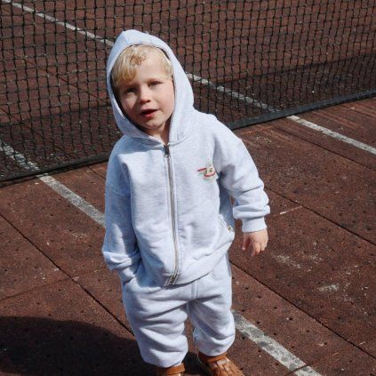 KONGES SLOJD Mikina na zip - OFF WHITE MELANGE