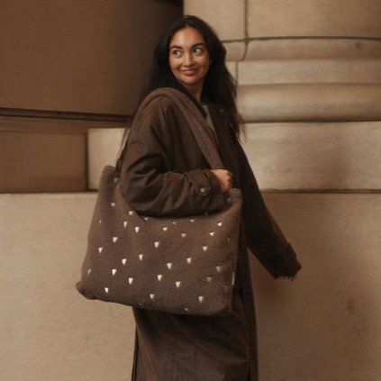 STUDIO NOOS Taška Mom - Bag - Brown Teddy Hearts