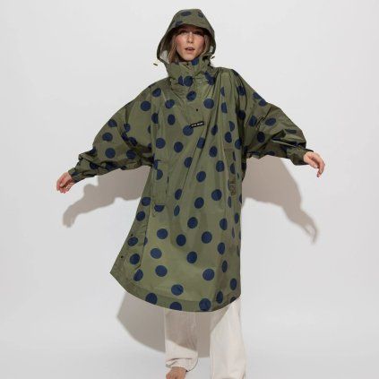 VIVI MARI Kabát do deště Dots olive/navy