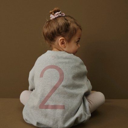 GRAY LABEL Narozeninová mikina GOTS - New Fit - Grey Melange - Berry