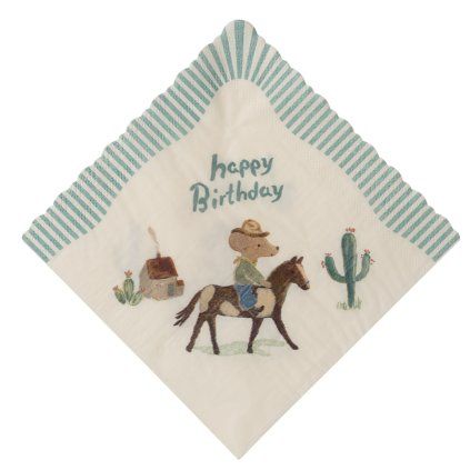 MAILEG Ubrousky Happy birthday - Cowboy S25