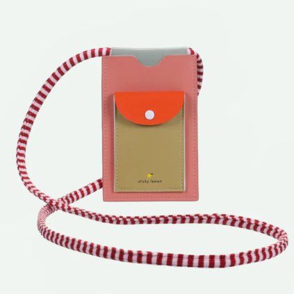 STICKY LEMON Taštička na mobil Wonders - coral pink + reed green