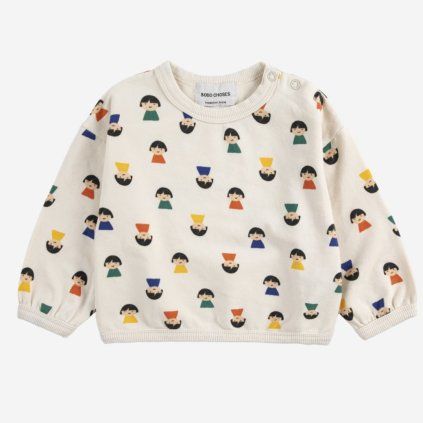 BOBO CHOSES Mikina Game Pawns all over - WHITE