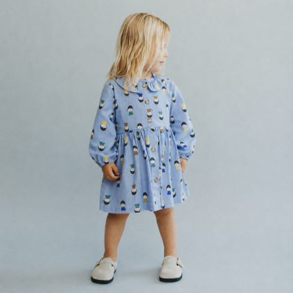 BOBO CHOSES Denim dress Game Pawns all over - LIGHT BLUE