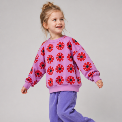 BOBO CHOSES Mikina Kaleidoscope all over - PURPLE