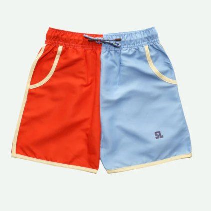 STICKY LEMON Plavecké šortky Better together - Rugby red + badminton blue