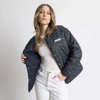 VIVI MARI Oboustranná bunda Ultra Light Puffer  navy/leo navy-olive