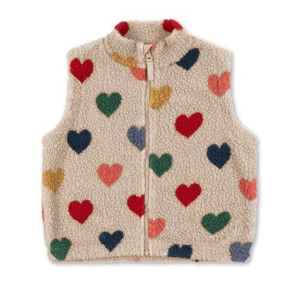 KONGES SLOJD Vesta JODY TEDDY - BON COEUR COLORÉ