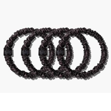SLIP Hedvábné gumičky Skinny - Black 4x