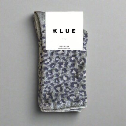 KLUE Třpytivé ponožky Leopardgrey 36-40