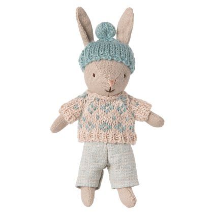 MAILEG Zimní zajíček Micro - Sand/Mint S25