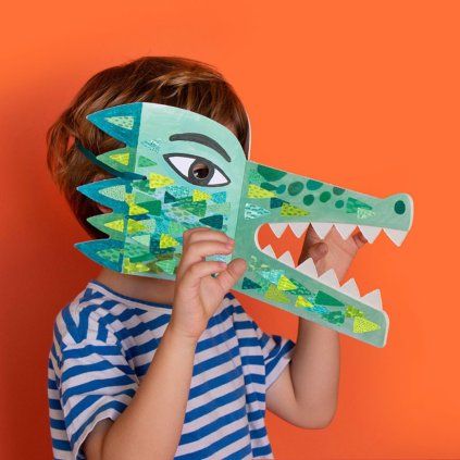 LONDJI Maska se samolepkami Be wild! Crocodile