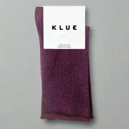 KLUE Třpytivé ponožky Lyocell Burgundy Wine 36-40