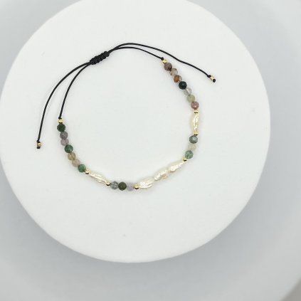 ANISE Bracelet Pearls gold - Agate