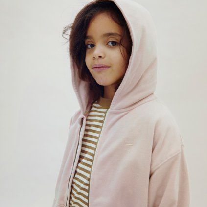 GRAY LABEL Mikina s kapucí na zip GOTS - Faded Pink