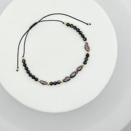ANISE Náramek Pearls Dark gold - Spinel
