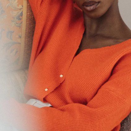 NATHAEL PARIS  Kardigan oboustranný - Tangerine