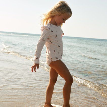 LIEWOOD Plavecké tričko Tenley - Peach / Sea shell