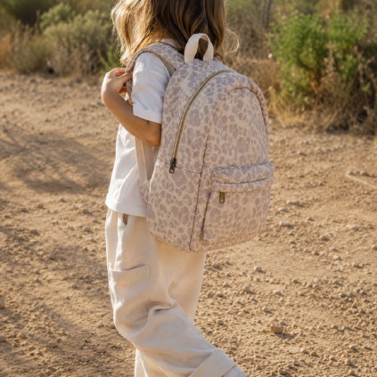 STUDIO NOOS Midi batoh Puffy - Cream Leopard