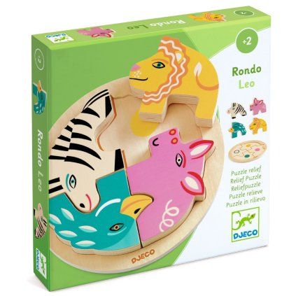 DJECO Dřevěné vkládací puzzle Rondo Leo