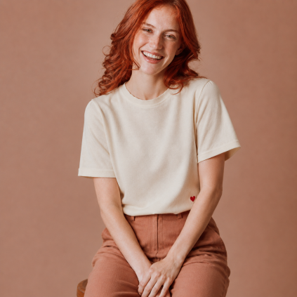 EMILE ET IDA T-shirt TERRY - CREME