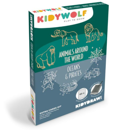 KIDYWOLF Doplňkové karty KIDYDRAW MINI - Zvířata celého světa, oceánů a piráti