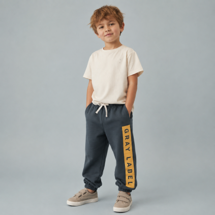 [ZZZREJUV 20260729164754] GRAY LABEL Tepláky GOTS - Blue Gray - Bright Cookie