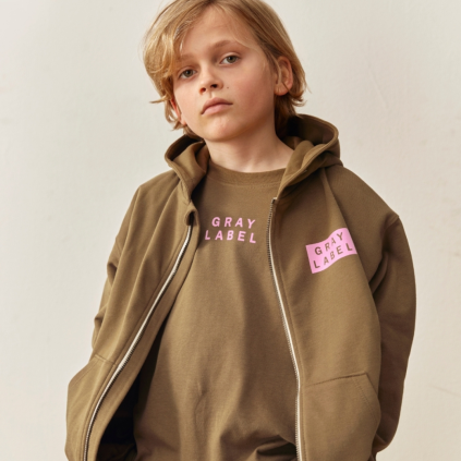 GRAY LABEL Mikina se zipem GOTS - Woody - Bubblegum