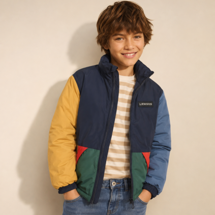 LIEWOOD Zimní bunda Bran – Classic Navy Multi Mix