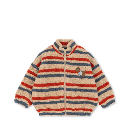 KONGES SLOJD Bunda JODY TEDDY TANGERINE STRIPE (5)