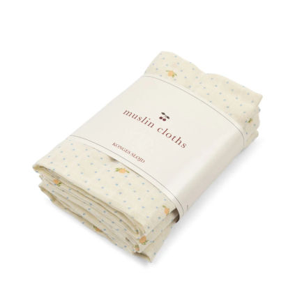 KONGES SLOJD Mušelínové pleny MUSLIN 3ks LEMON DOT (2)