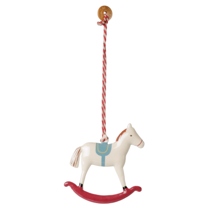 MAILEG Kovová ozdoba Rocking horse red S26