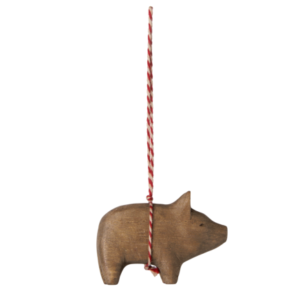 MAILEG Dřevěná ozdoba Pig Nature S26