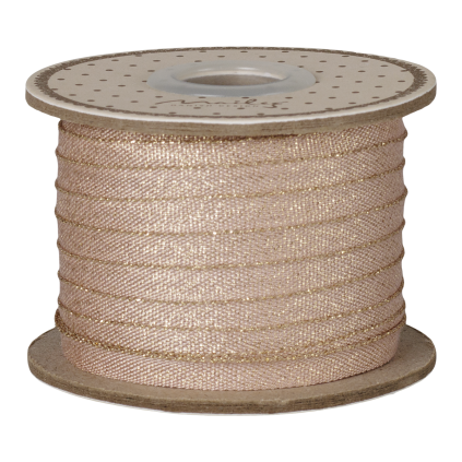 MAILEG Dárková stuha 25 m - Light rose/gold