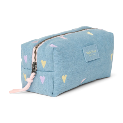 STUDIO NOOS Pouzdro Denim Light Blue Hearts (2)