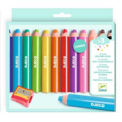DJECO Zářivé pastelky 12 ks