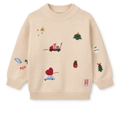 LIEWOOD Pletený svetr s vánoční výšivkou Orlane – Festive Sandy Embroidery (4)
