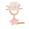 MOULIN ROTY Chrastítko s dřevěným kroužkem Pink mouse