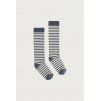 GRAY LABEL Dlouhé ponožky GOTS - Blue Grey - Cream